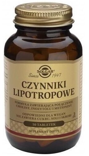 SOLGAR Czynniki Lipotropowe 50 tabletek