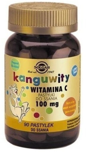 SOLGAR Kanguwity Witamina C smak pomarańczowy 90 pastylek