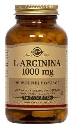 SOLGAR L-arginina 1000 mg w wolnej postaci 90 tabletek