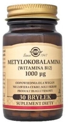 SOLGAR Metylokobalamina (Witamina B12) 30 bryłek