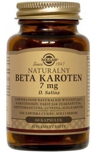 SOLGAR Naturalny Beta Karoten 7 mg 60 kapsułek