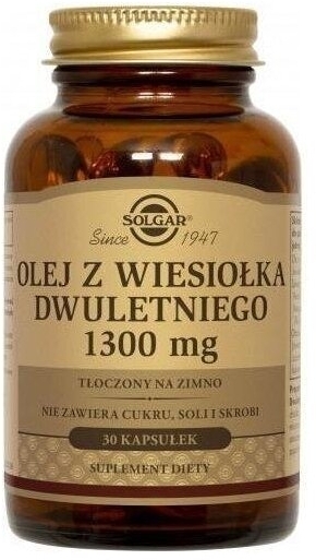 SOLGAR Olej z Wiesiołka Dwuletniego 1300 mg 30 kapsułek