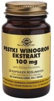 SOLGAR Pestki z winogron ekstrakt 30 kapsułek
