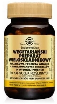 SOLGAR Wegetariański Preparat Wieloskładnikowy 90 kapsułek