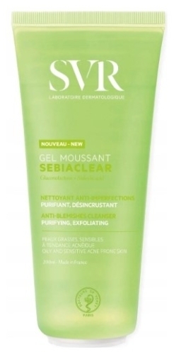 SVR Sebiaclear Gel Moussant Żel do mycia twarzy złuszczający przeciwdziałający niedoskonałościom 200 ml