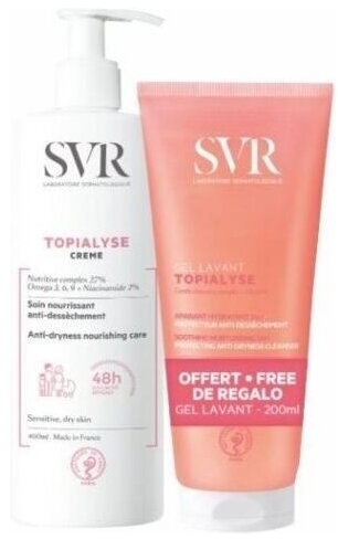 SVR TOPIALYSE Krem odżywczy 400 ml + żel do mycia 200 ml