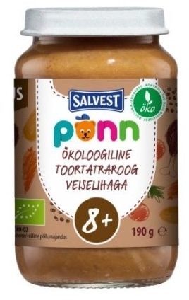 Salvest Ponn Bio mięso wołowe z kaszą gryczaną i warzywami 190 g