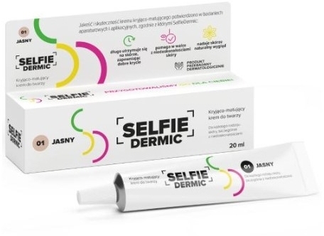 SelfieDermic Kryjąco-matujący krem do twarzy 01 jasny 20ml