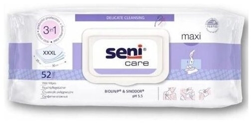 Seni Care Maxi Chusteczki Pielęgnacyjne 3w1 XXXL 52szt.
