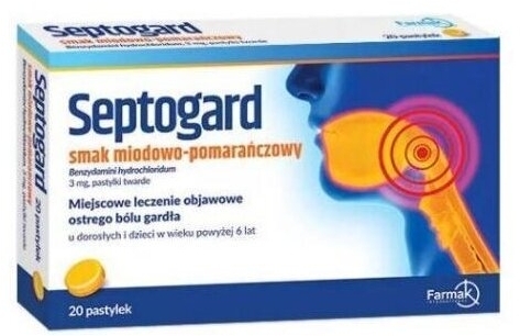 Septogard smak miodowo-pomarańczowy 20 pastylek
