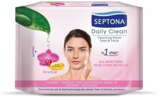 Septona Daily Clean chusteczki do demakijażu z witaminą F i orchideą 20 sztuk