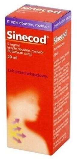 Sinecod krople doustne dla dzieci powyżej 2 miesiąca 5 mg/ml 20ml