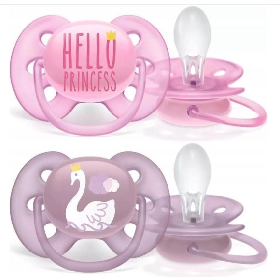 Smoczek AVENT uspokajający Soft 6 - 18 m Girl SCF223/02