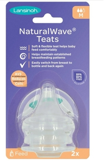 Smoczki Natural Wave Lansinoh średni przepływ 2 sztuki