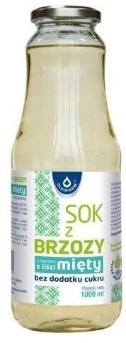 Sok z brzozy z naparem z liści mięty bez cukru Oleofarm 1000 ml