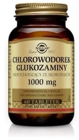 Solgar Chlorowodorek Glukozaminy 1000 mg 60 tabletek