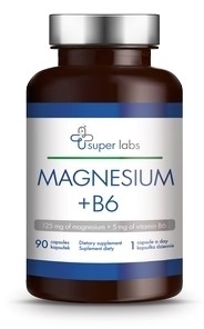 Super Labs Magnesium + Vitamin B6 90 kapsułek