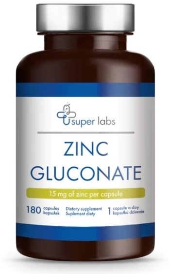 Super Labs Zinc Gluconate 180 kapsułek