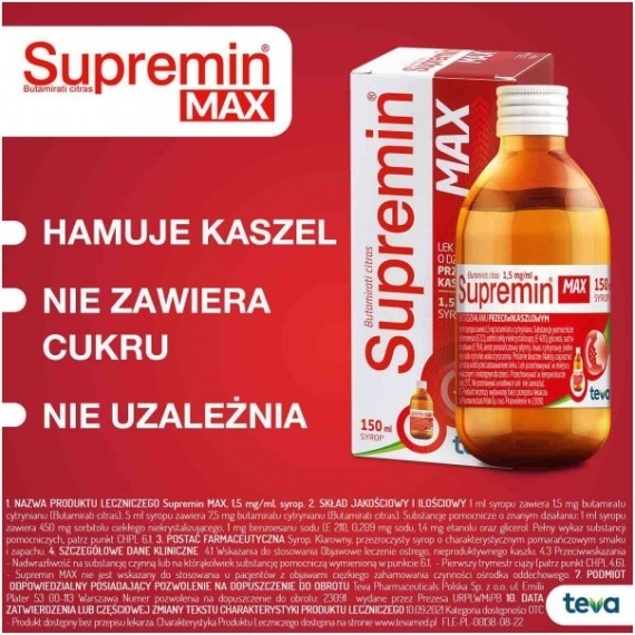 Supremin MAX syrop 1,5 mg/ml 150 ml