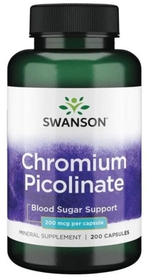 Swanson Pikolinian chromu 200 mcg 200 kapsułek