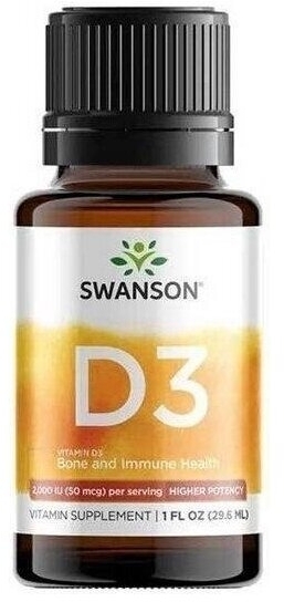 Swanson Witamina D-3 płyn 400 j.m. 29,6 ml