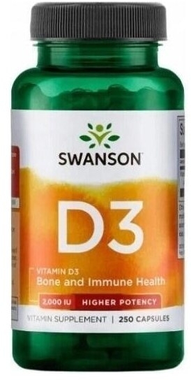 Swanson Witamina D3 2000iu 250 kapsułek