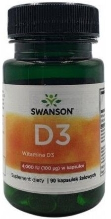 Swanson Witamina D3 4000 IU 90 kapsułek