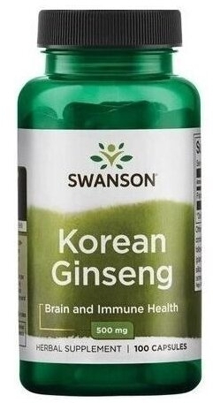 Swanson Żeń-szeń Koreański Korean Ginseng 500mg 100 kapsułek