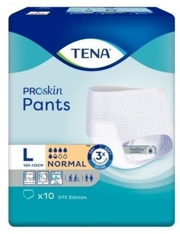 TENA Majtki chłonne Pants ProSkin Normal OTC Edition rozmiar L 10 sztuk