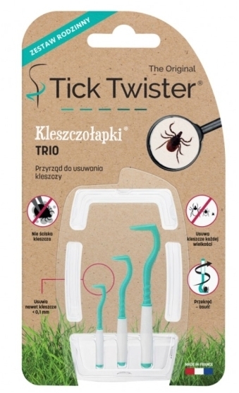 TICK TWISTER Kleszczołapki TRIO przyrząd do usuwania kleszczy zestaw rodzinny