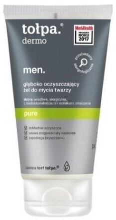 TOŁPA DERMO MEN PURE głęboko oczyszczający żel do mycia twarzy 150ml