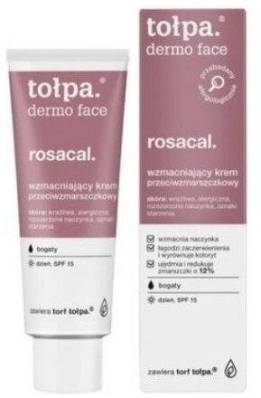 TOŁPA DERMO ROSACAL Przeciwzmarszczkowy krem wzmacniający na dzień SPF15 40 ml