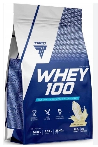 TREC WHEY 100 Odżywka białkowa VANILLA 900g