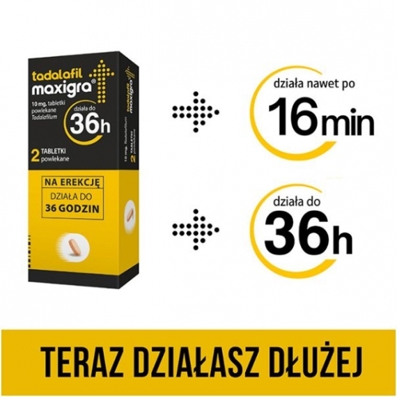 Tadalafil Maxigra bez recepty na erekcję 10mg 2 tabletki