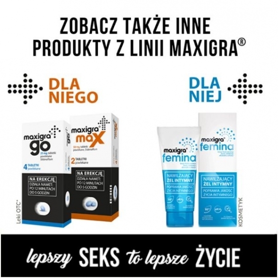 Tadalafil Maxigra bez recepty na erekcję 10mg 2 tabletki