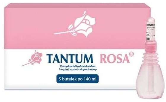Tantum Rosa roztwór dopochwowy 1mg/ml 5 butelek po 140 ml
