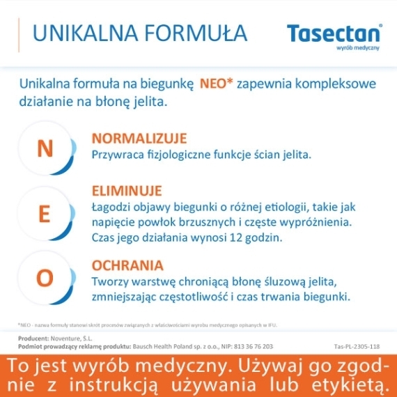 Tasectan 500 mg 15 kapsułek na biegunkę
