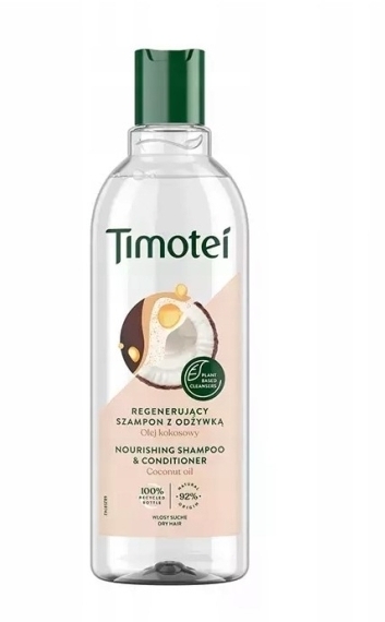 Timotei Szampon regenerujący i Odżywka z olejkiem kokosowym 2w1 400ml