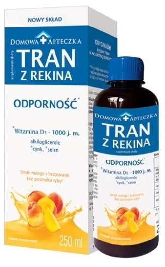 Tran z Rekina smak mango i brzoskwini Nowa formuła 250 ml