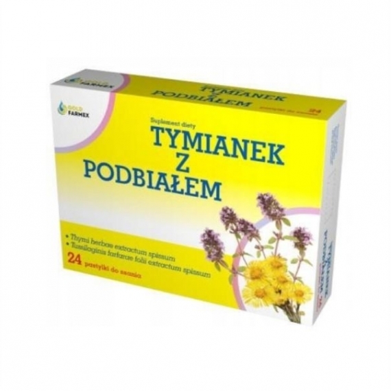 Tymianek z Podbiałem 24 pastylki do ssania