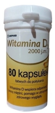 Uniphar Witamina D 2000 j.m. 80 kapsułek