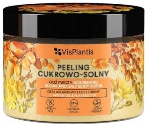 VIS PLANTIS Peeling cukrowo - solny argan i olej lniany 350 g
