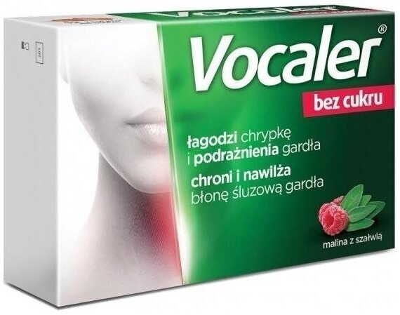 VOCALER bez cukru malina z szałwią 12 pastylek