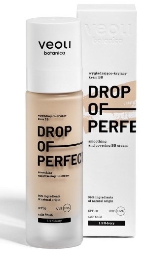 Veoli Botanica, DROP OF PERFECTION, Wygładzająco-kryjący krem BB, 1.5 N Ivory, 30 ml