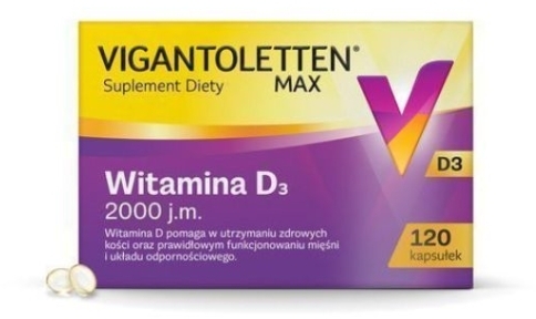 Vigantoletten Max 2000 j.m. Witamina D3 120 kapsułek