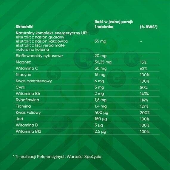 Vigor UP! Fast 20 tabletek musujących o smaku owoców leśnych