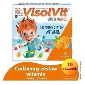 VisolVit Junior Orange, musujący proszek 10 saszetek