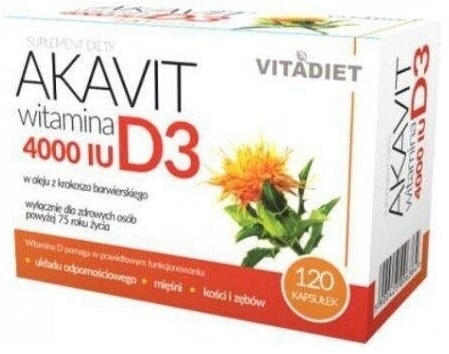 Vitadiet Akavit witamina D3 4000 IU 120 kapsułek