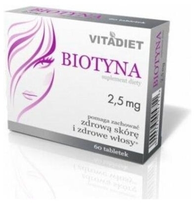 Vitadiet Biotyna 2,5 mg 60 tabletek