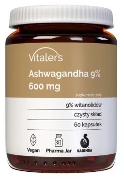 Vitaler's Ashwaghanda 9% 600 mg 60 kapsułek